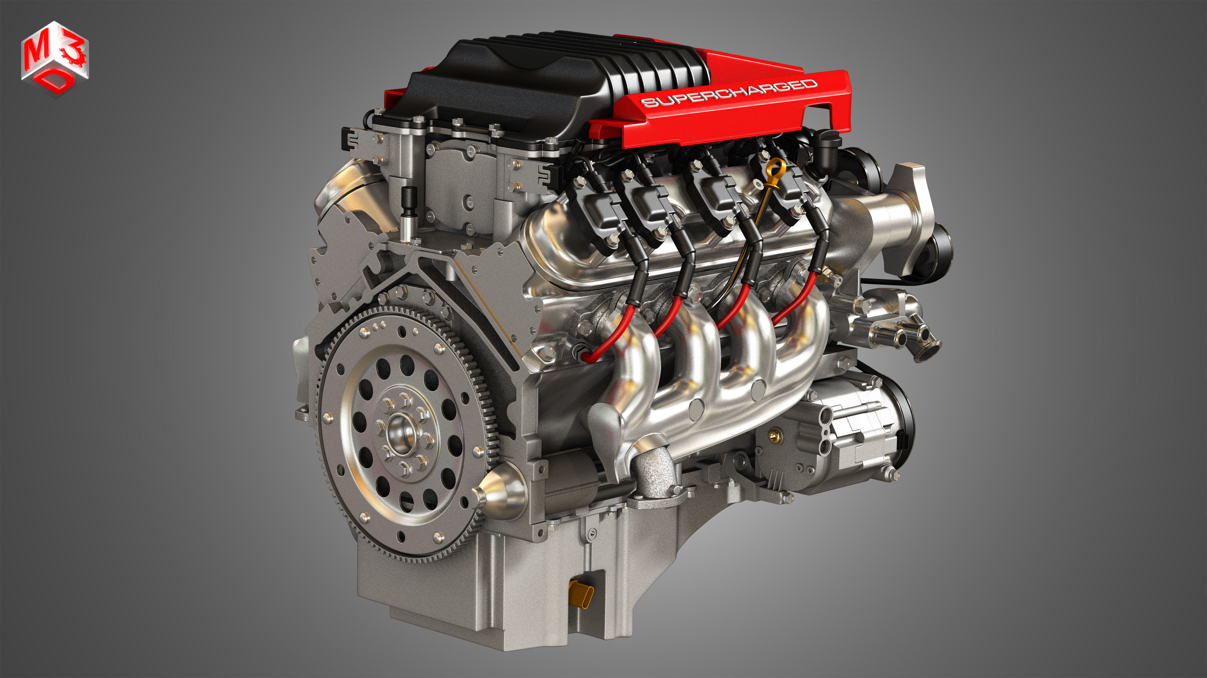 LSA - LT1 - V8 Engines  2 in 1 3D Model Collection_3