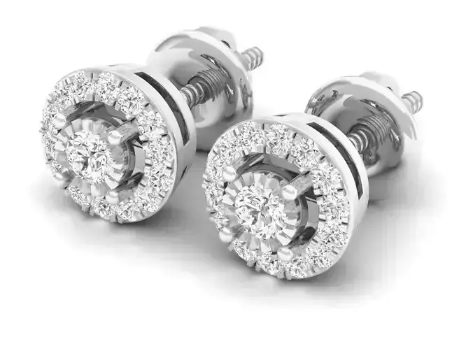Round shape Diamond earrings for woman