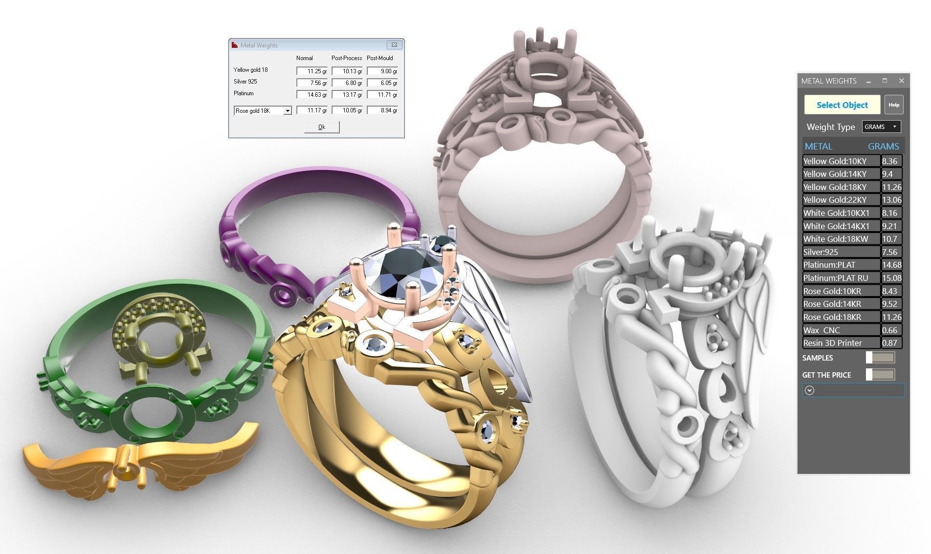 Wings and Omega Bridal set 3D print model_3