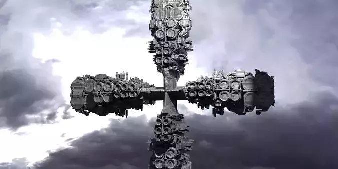 Alien satellite totem severance ship small 3 3D model