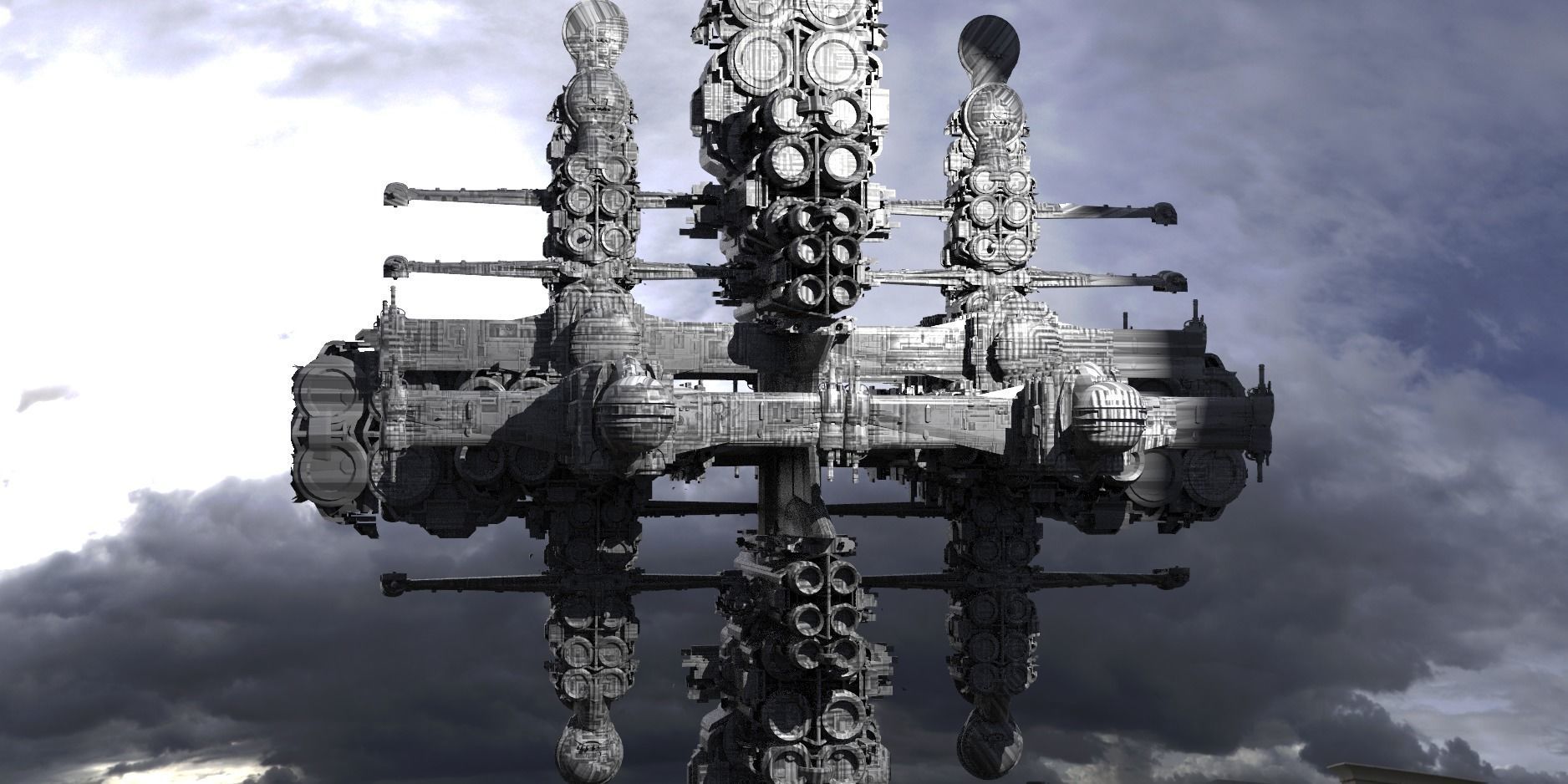 Alien Mayan satellite severance ship 2 designs 3D model_1