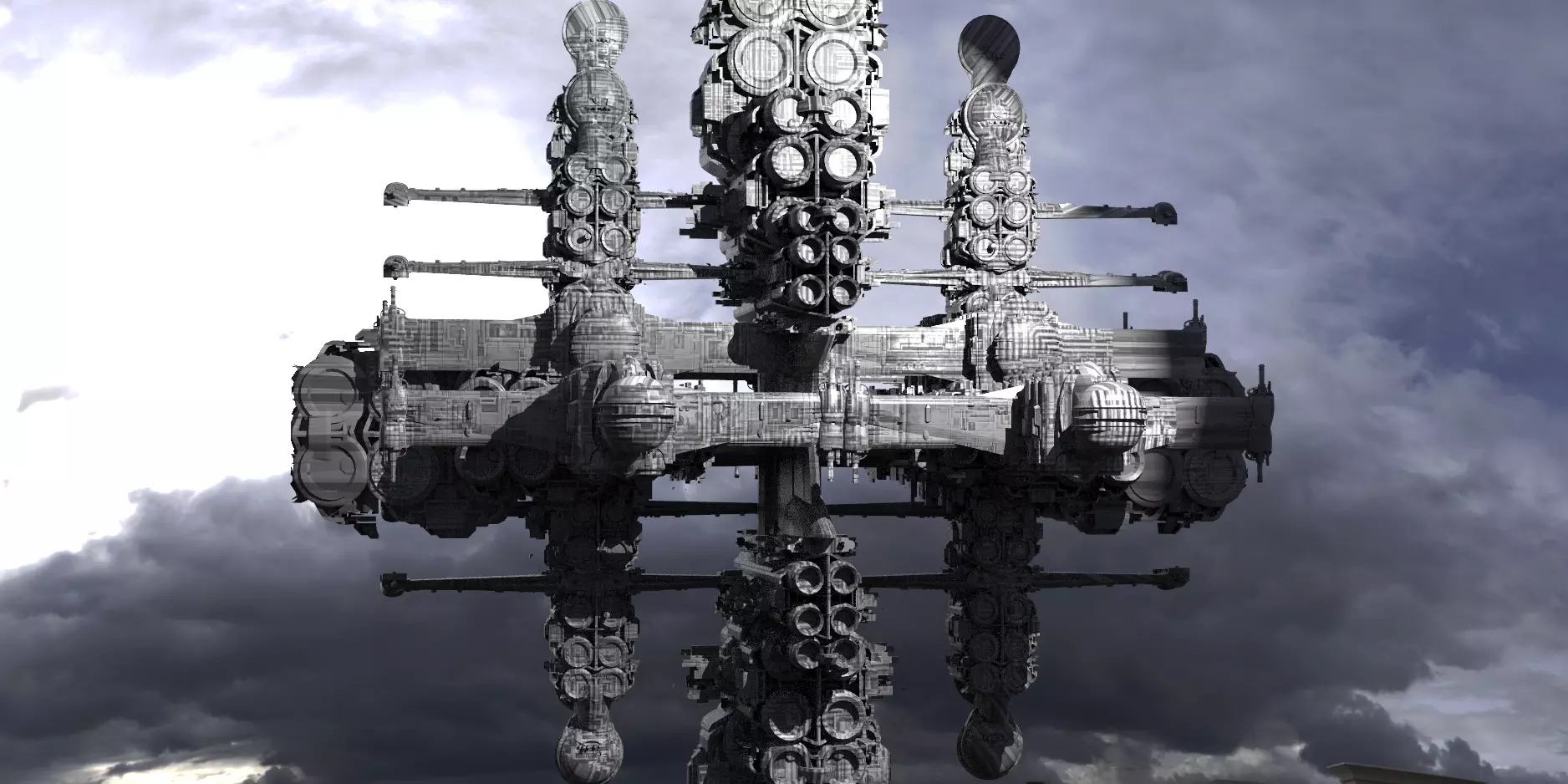 Alien Mayan satellite severance ship 2 designs 3D model_0