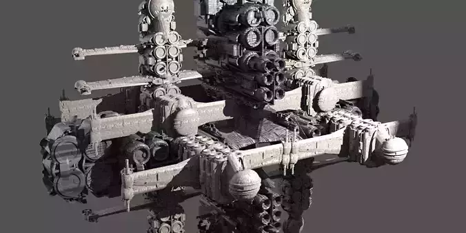 Alien Aztec satellite severance ship 3 designs 3D model
