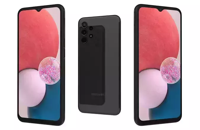 Samsung Galaxy A13 LTE Black Low-poly 3D model