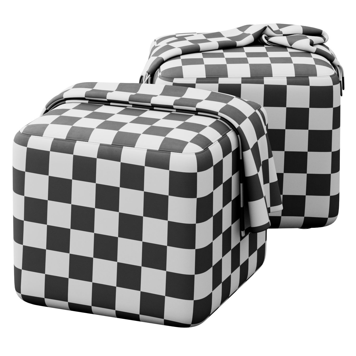 Block Party Ottoman by Poppin 3D model_4