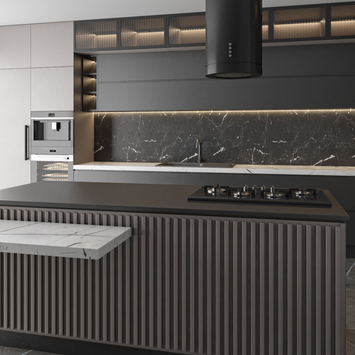 contemporary kitchen interior set 25 3D model_2