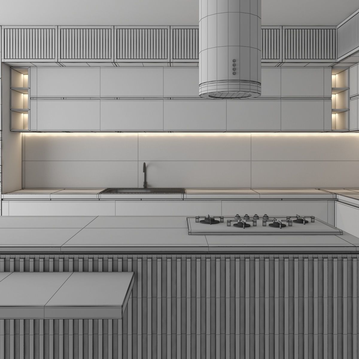 contemporary kitchen interior set 25 3D model_4