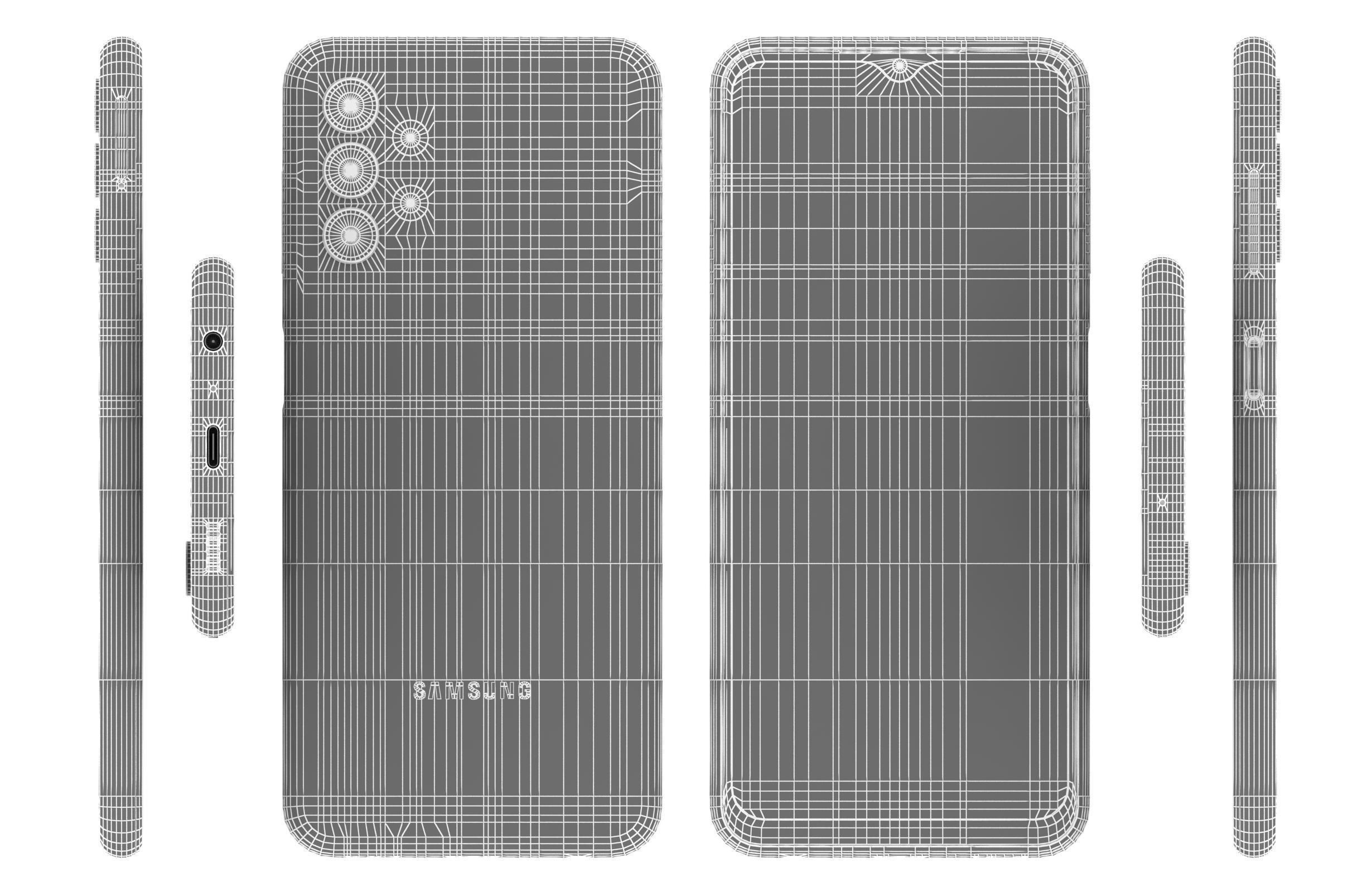 Samsung Galaxy A13 LTE Blue Low-poly 3D model_16