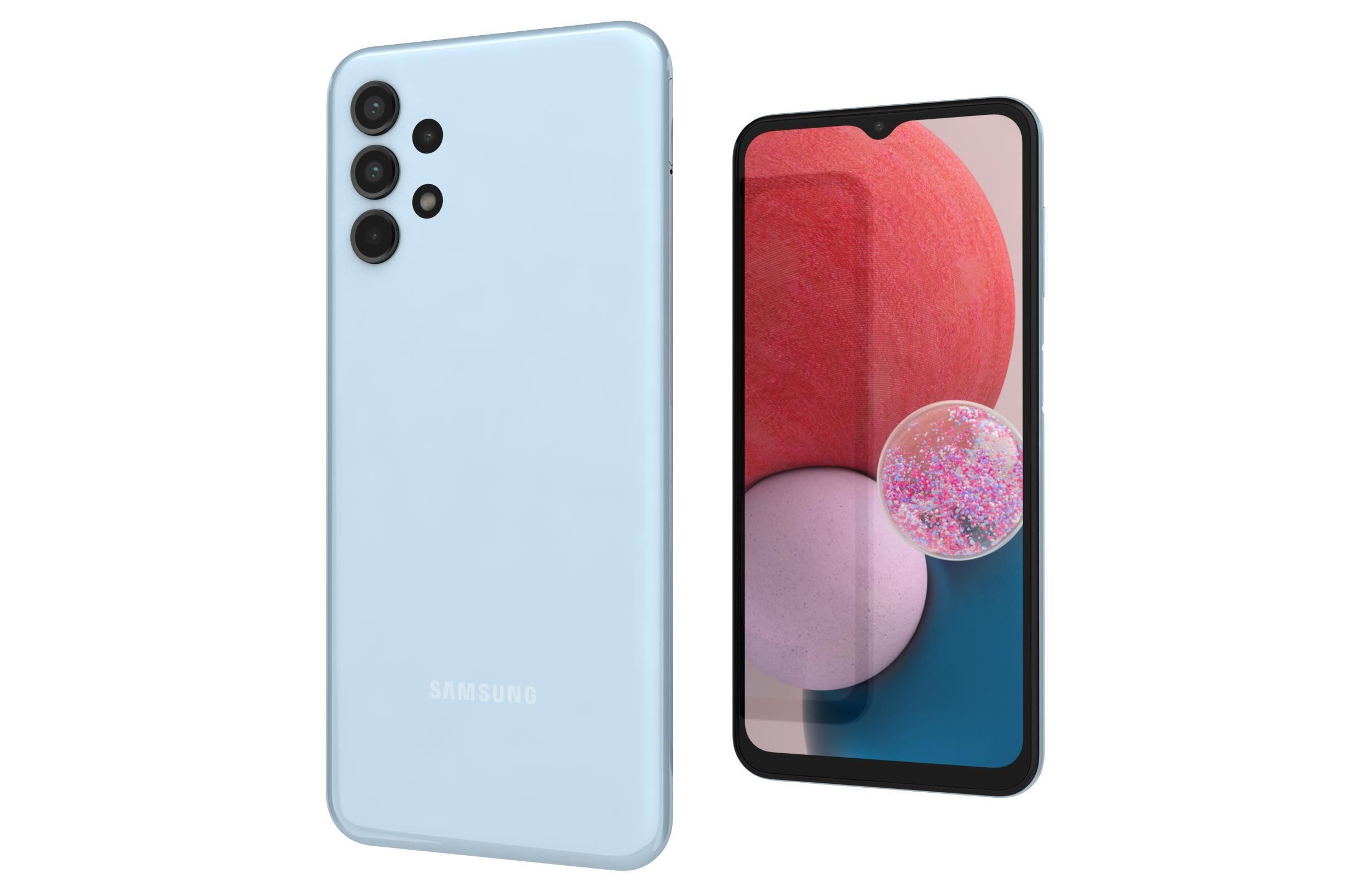 Samsung Galaxy A13 LTE Blue Low-poly 3D model_7