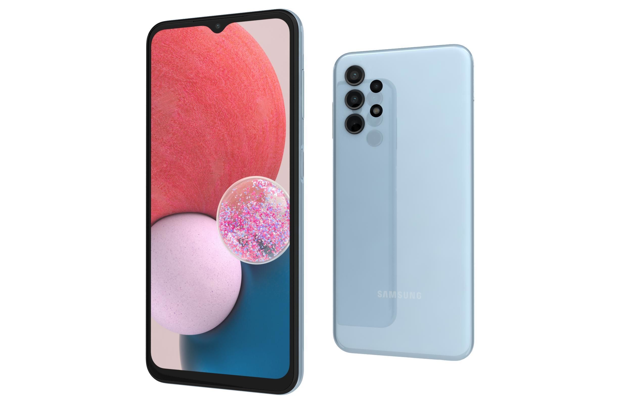 Samsung Galaxy A13 LTE Blue Low-poly 3D model_6