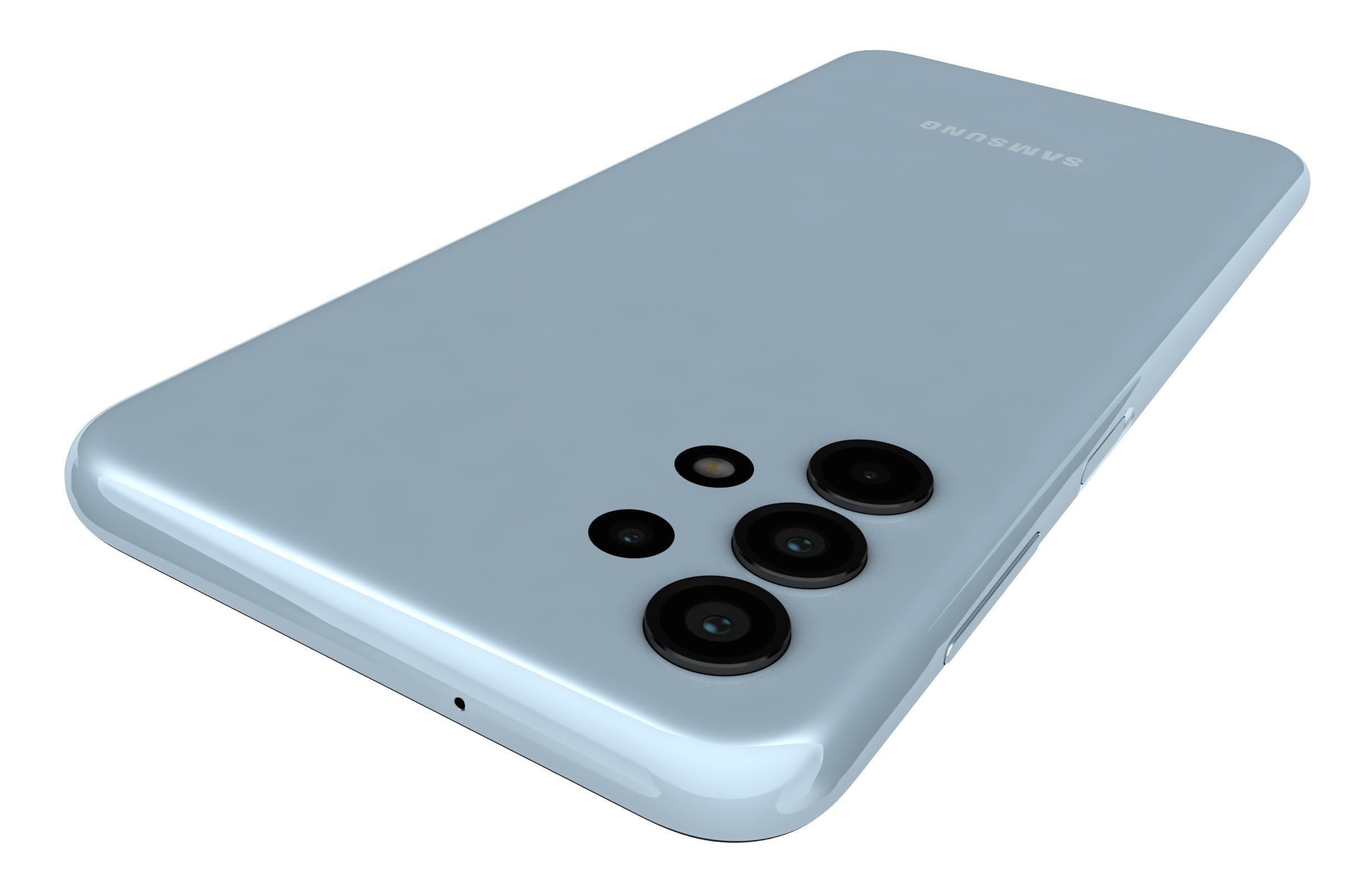 Samsung Galaxy A13 LTE Blue Low-poly 3D model_13