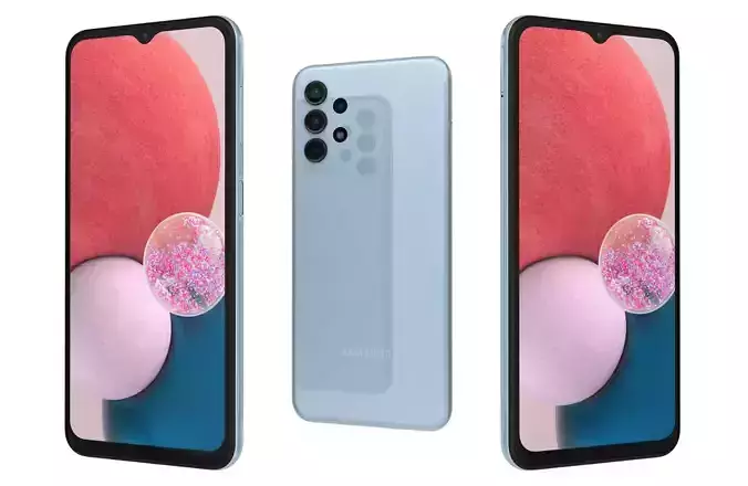 Samsung Galaxy A13 LTE Blue Low-poly 3D model