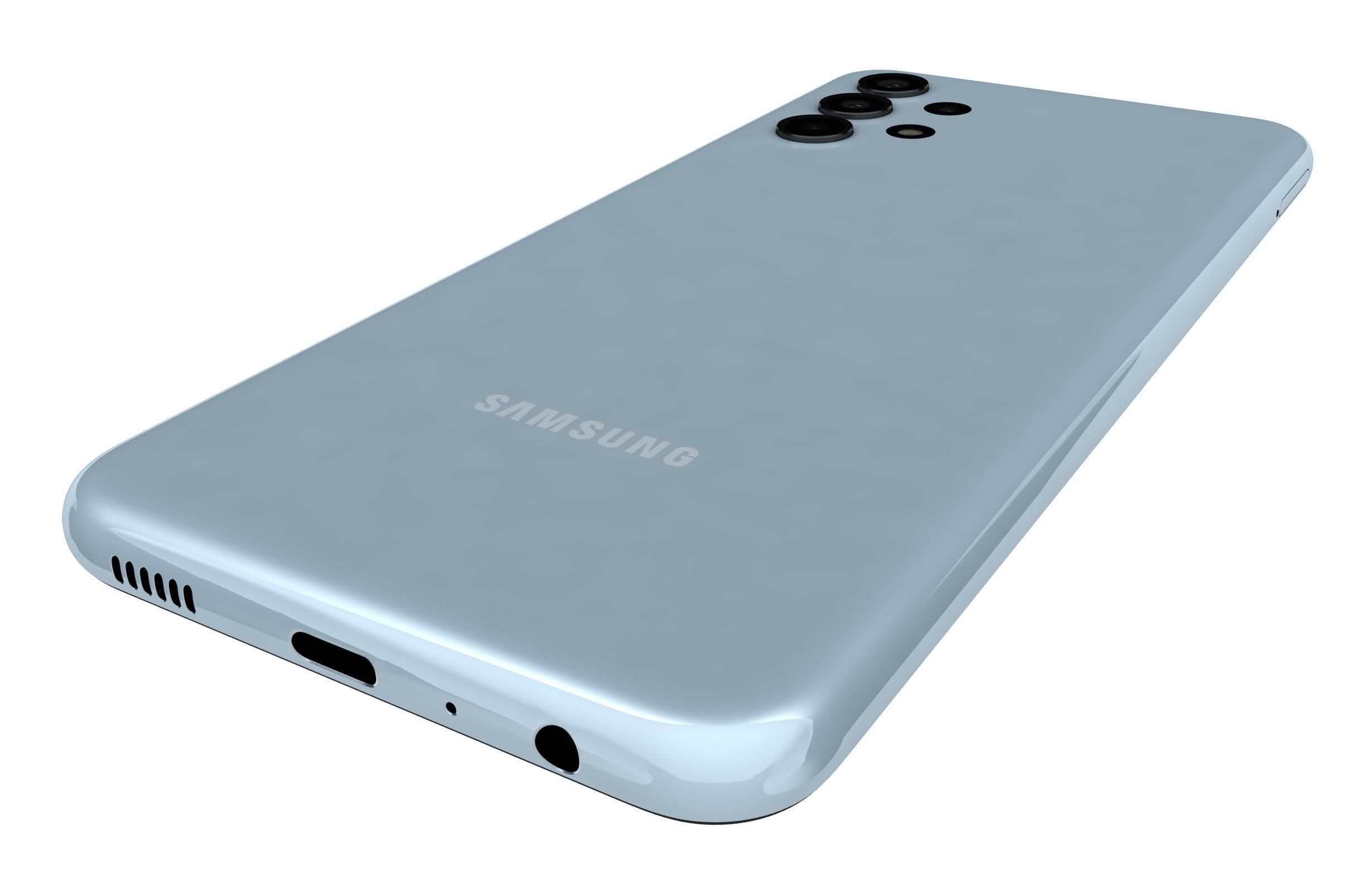 Samsung Galaxy A13 LTE Blue Low-poly 3D model_12