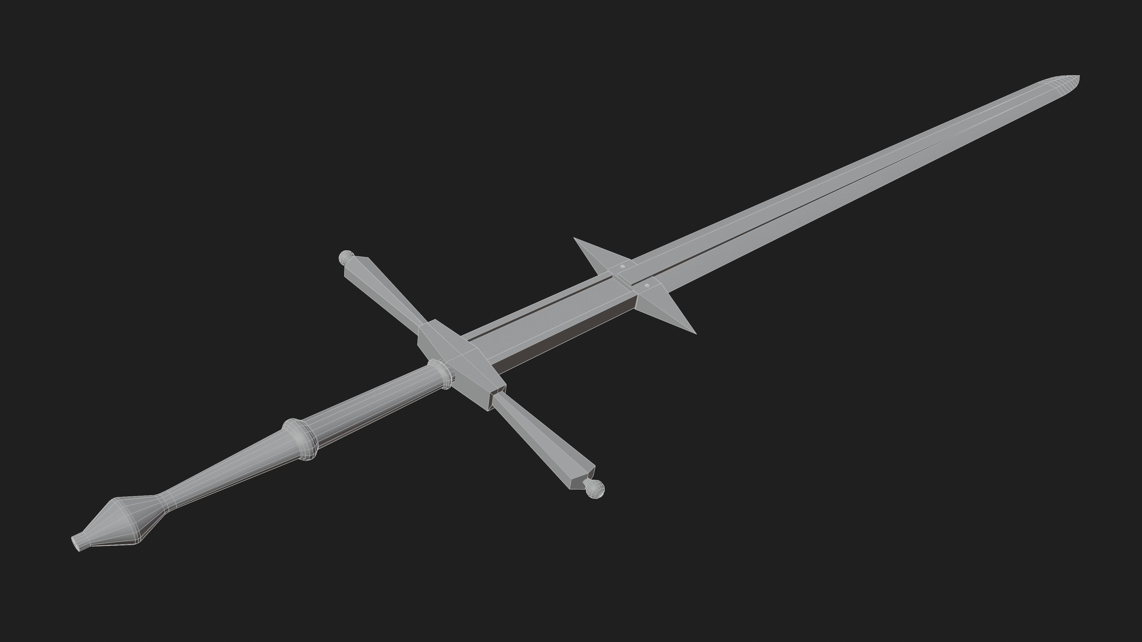 Zweihander Sword - Low Poly Low-poly 3D model_7