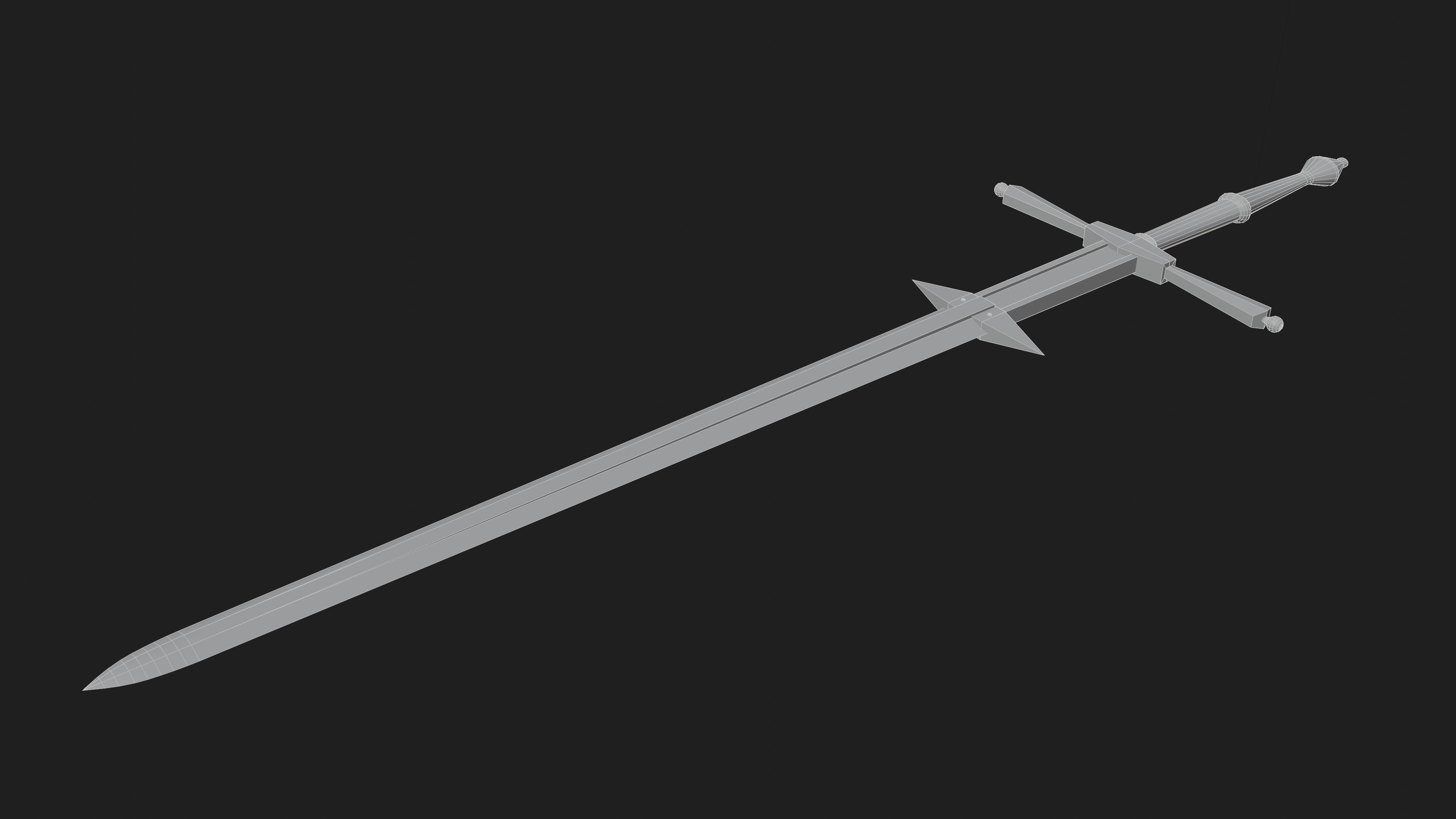 Zweihander Sword - Low Poly Low-poly 3D model_1