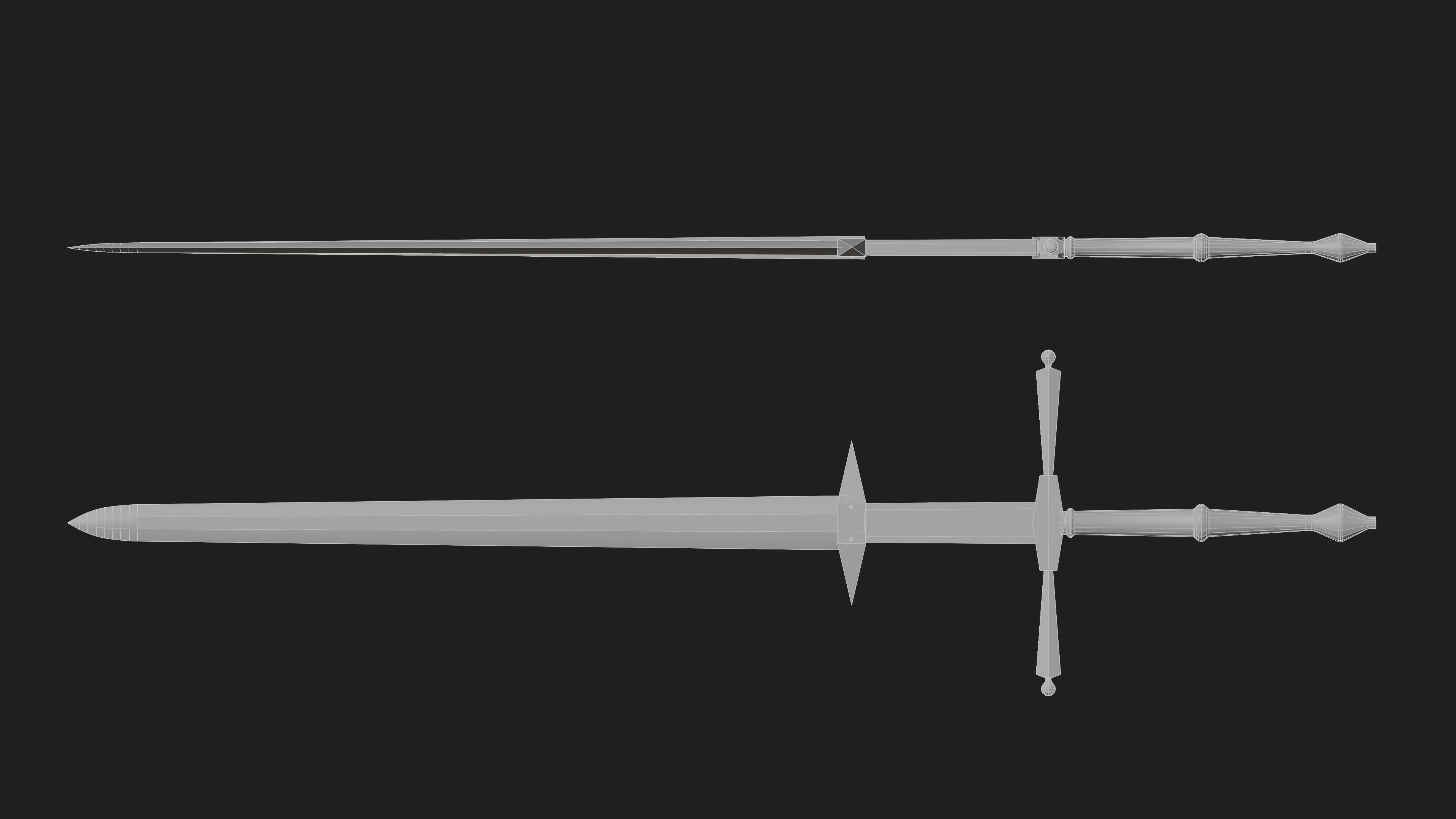 Zweihander Sword - Low Poly Low-poly 3D model_9