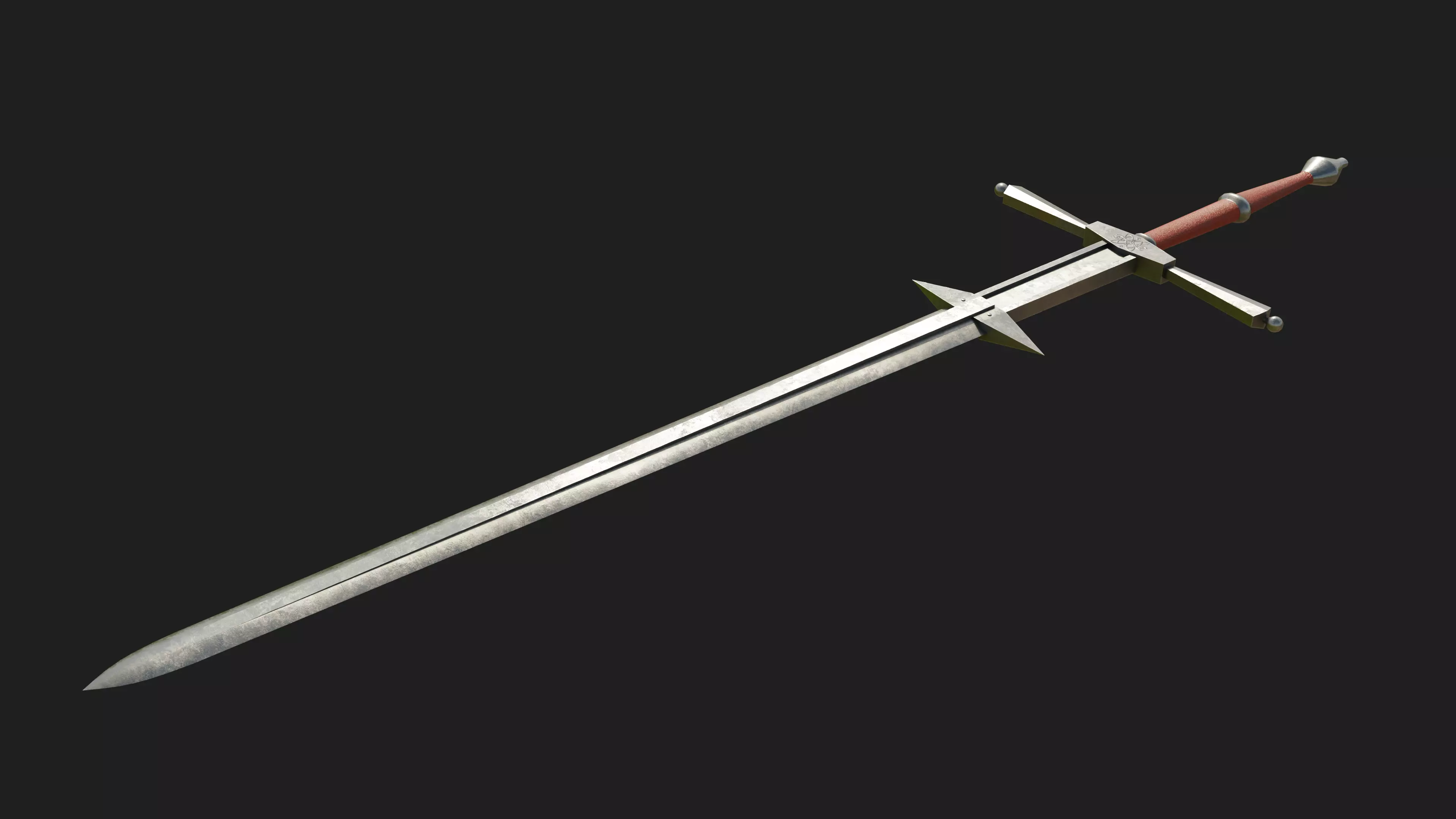 Zweihander Sword - Low Poly Low-poly 3D model_0