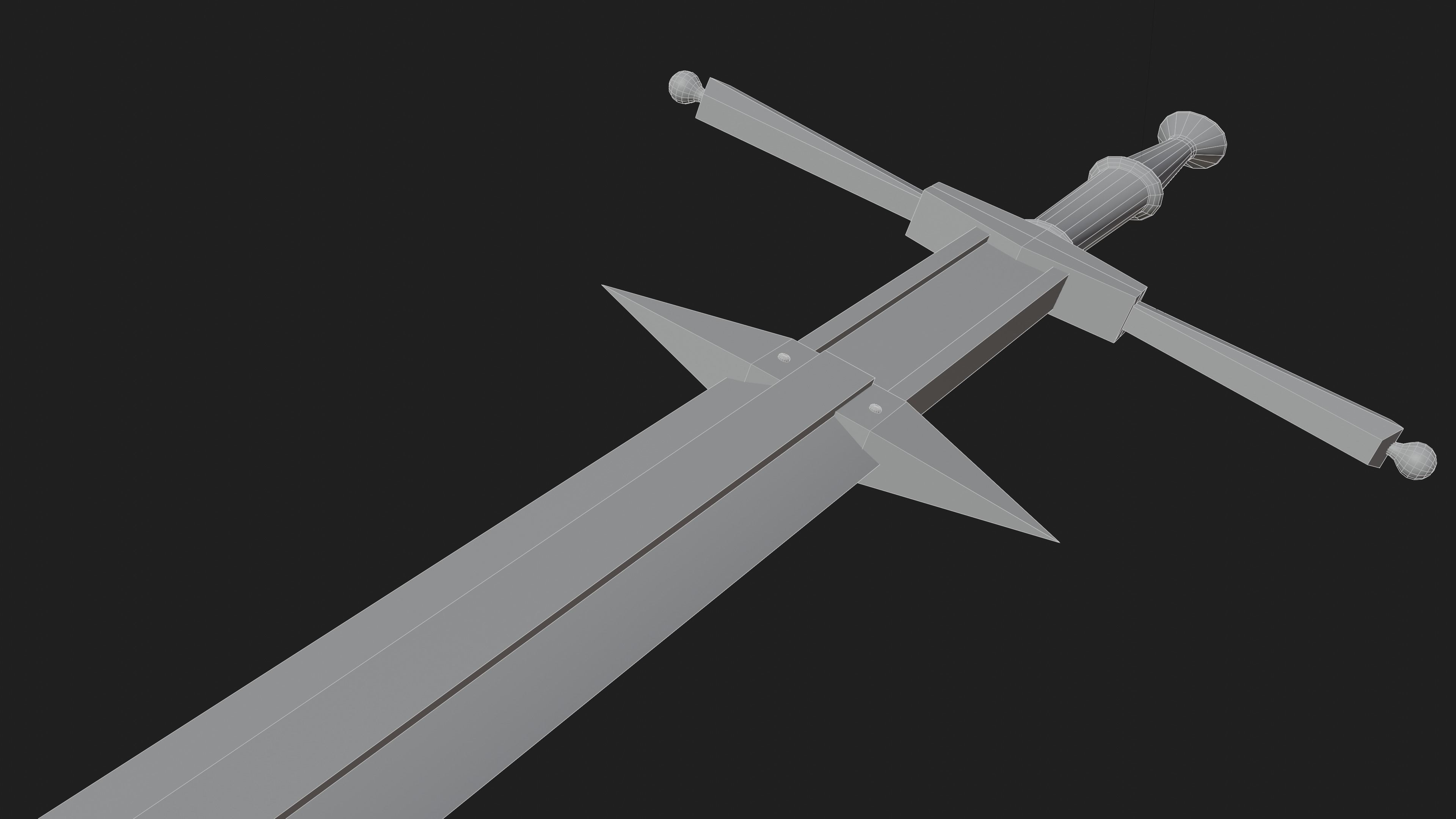 Zweihander Sword - Low Poly Low-poly 3D model_5