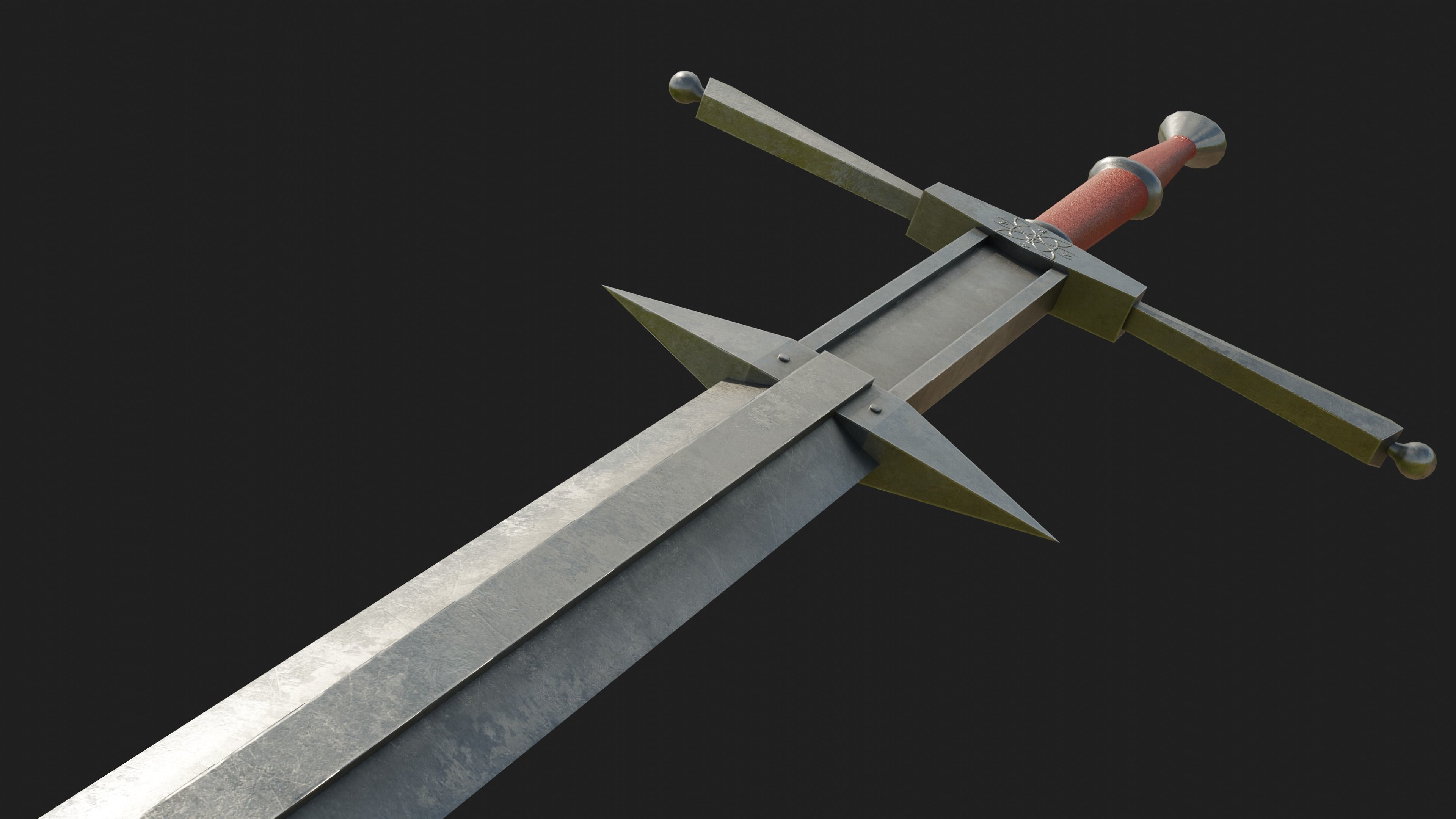 Zweihander Sword - Low Poly Low-poly 3D model_4