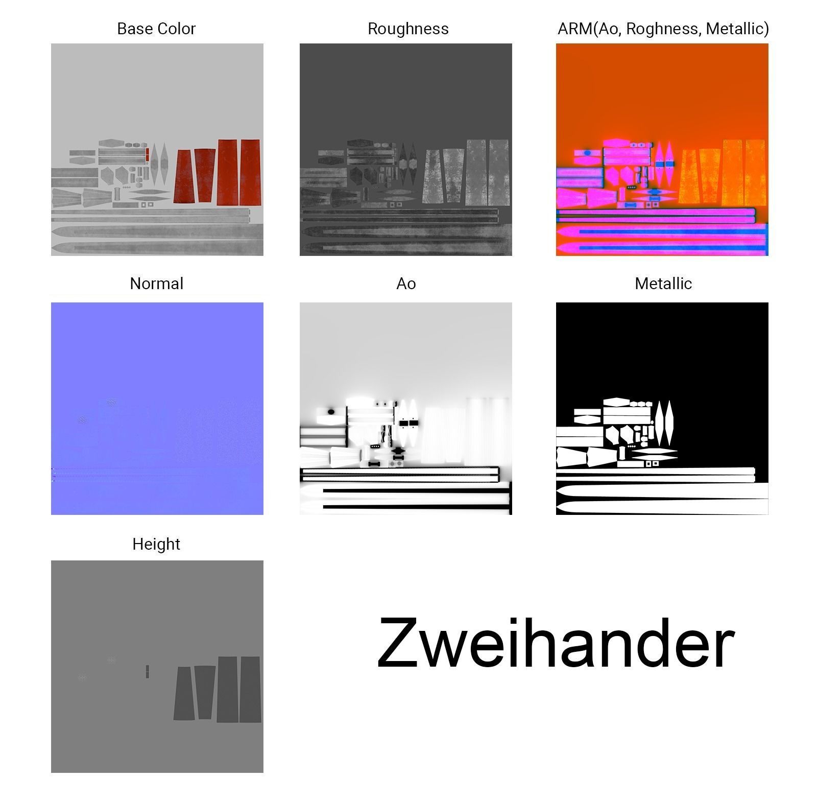 Zweihander Sword - Low Poly Low-poly 3D model_10