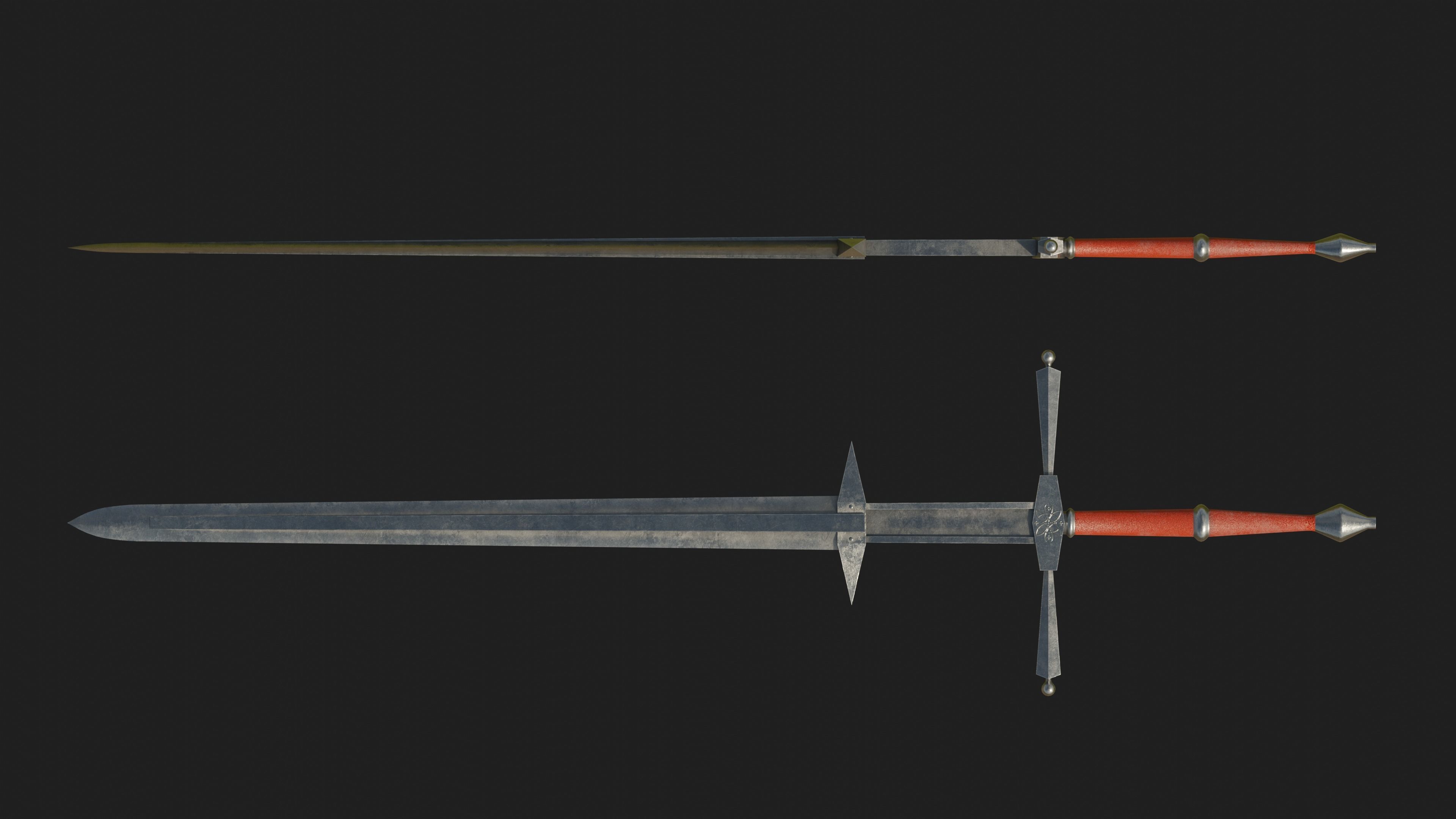 Zweihander Sword - Low Poly Low-poly 3D model_8