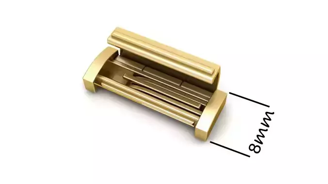 8 mm Plain Gold Lock Box 3D print model