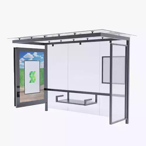 German Berlin Modern Bus Stop Shelter