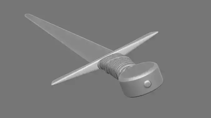 Knight sword with leather handle 3D print model