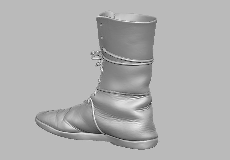  knight leather boot 3D print model_17