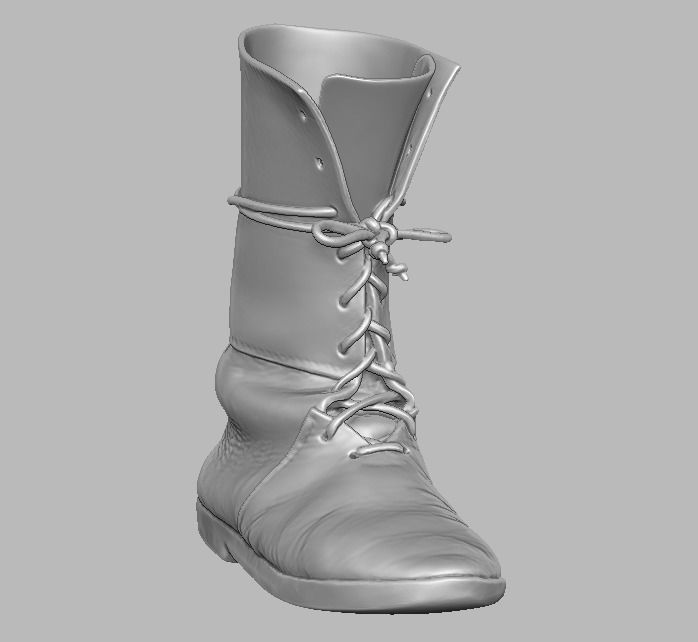 knight leather boot 3D print model_25