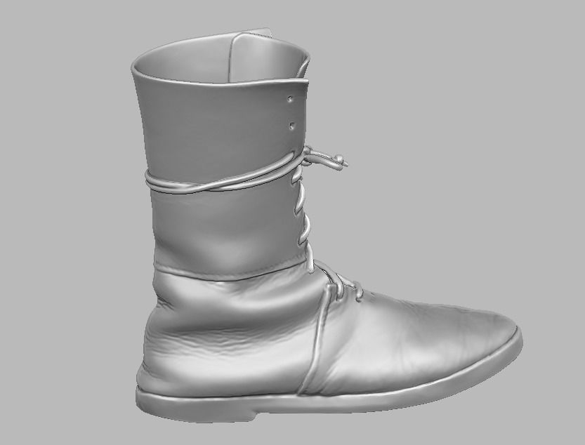  knight leather boot 3D print model_9