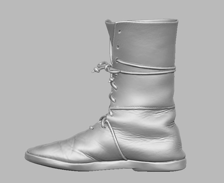 knight leather boot 3D print model_19