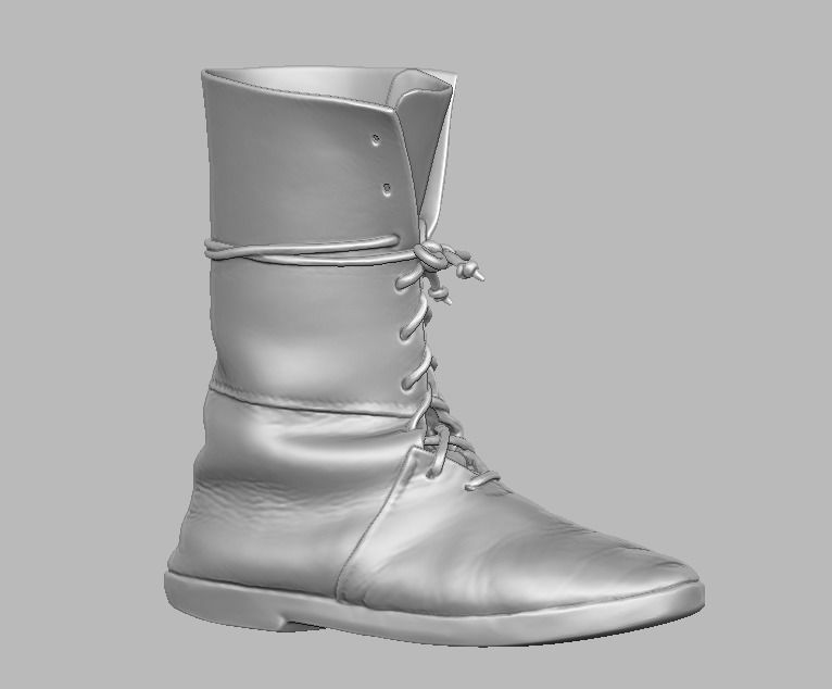  knight leather boot 3D print model_6