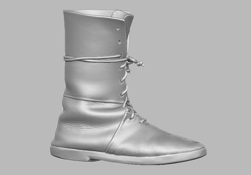  knight leather boot 3D print model_7