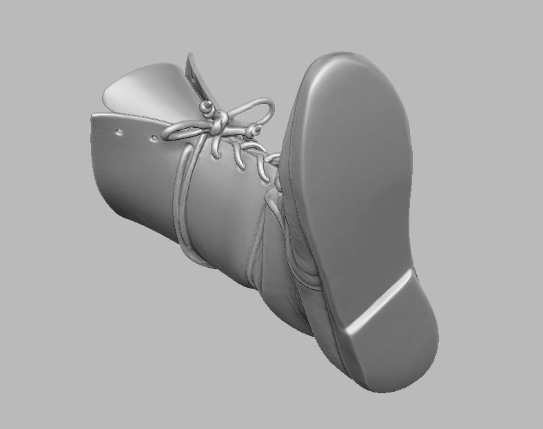  knight leather boot 3D print model_28