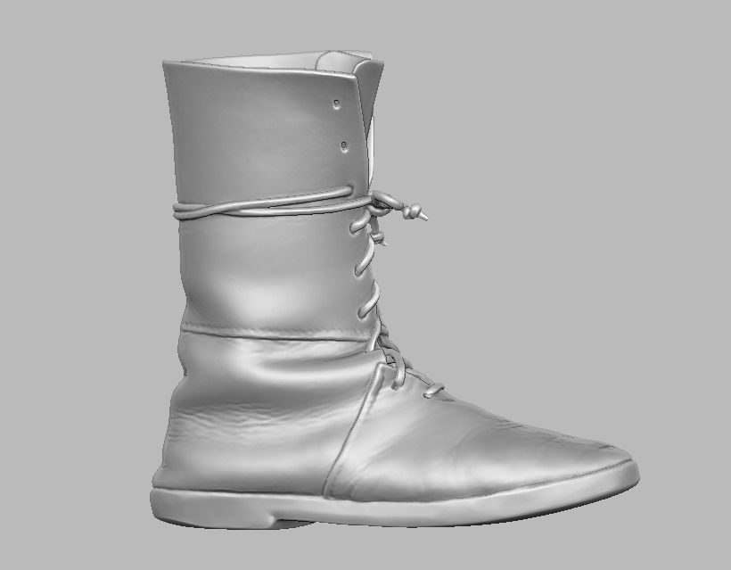  knight leather boot 3D print model_8