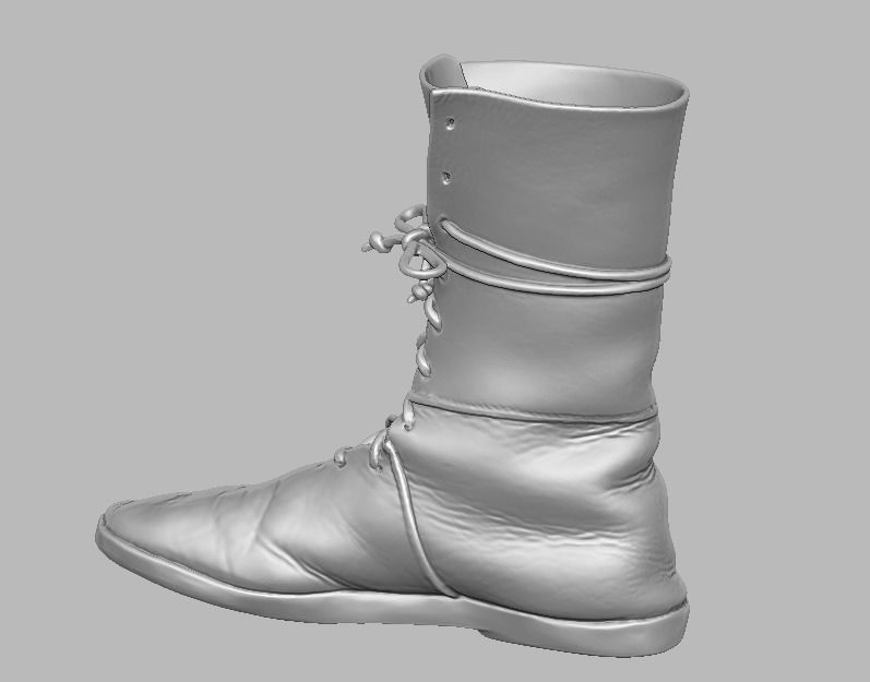  knight leather boot 3D print model_18