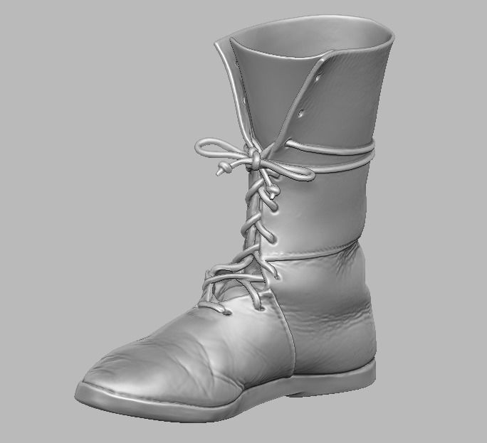  knight leather boot 3D print model_21