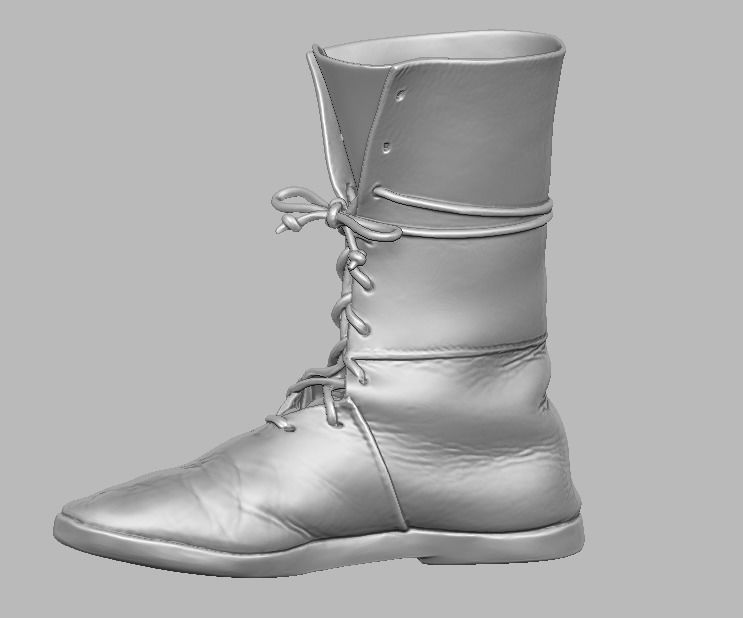  knight leather boot 3D print model_20