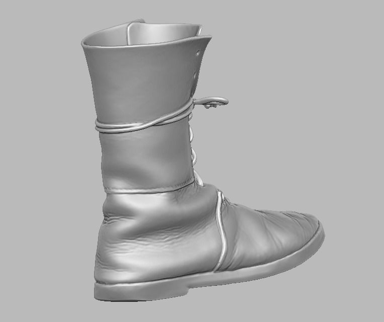  knight leather boot 3D print model_10