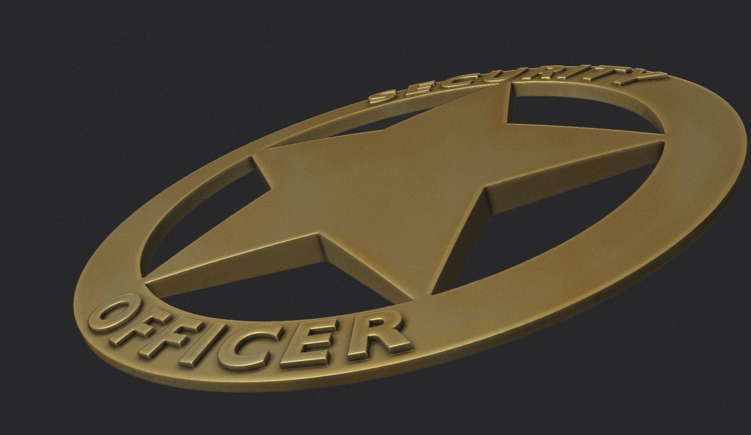 Security Officer Badge 3D print model_2