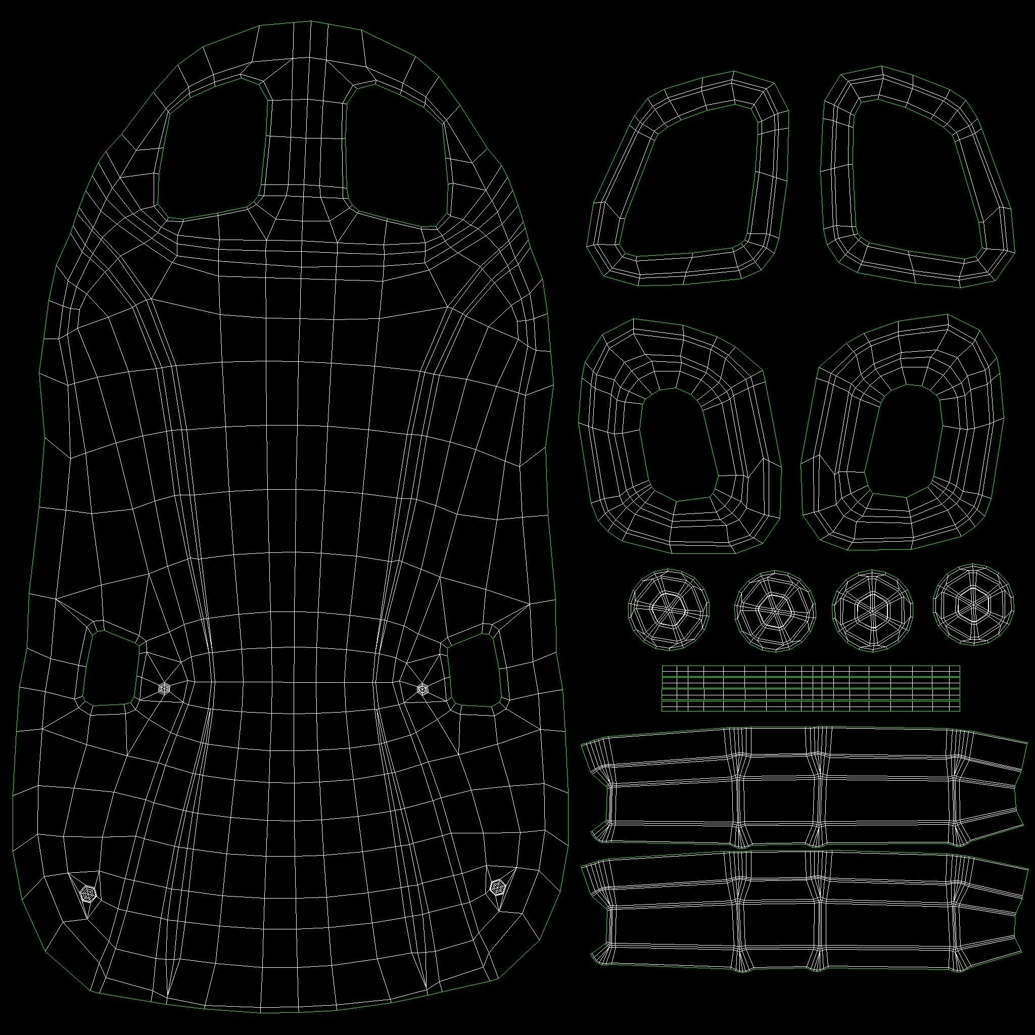 SPARCO REV II Low-poly 3D model_25