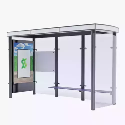 German Berlin Modern Bus Stop Shelter