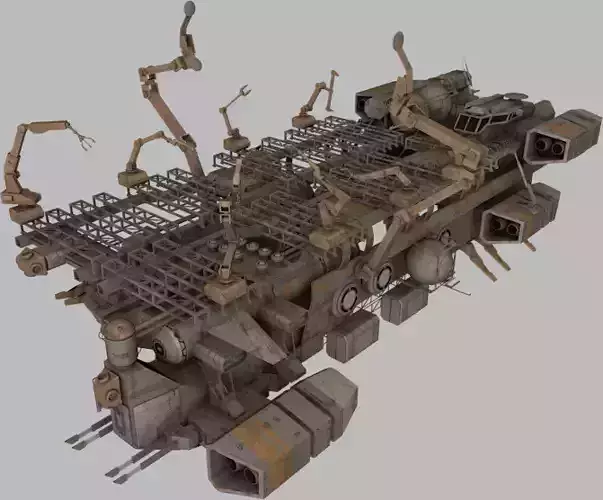 Mobile Shipyard Low-poly 3D model