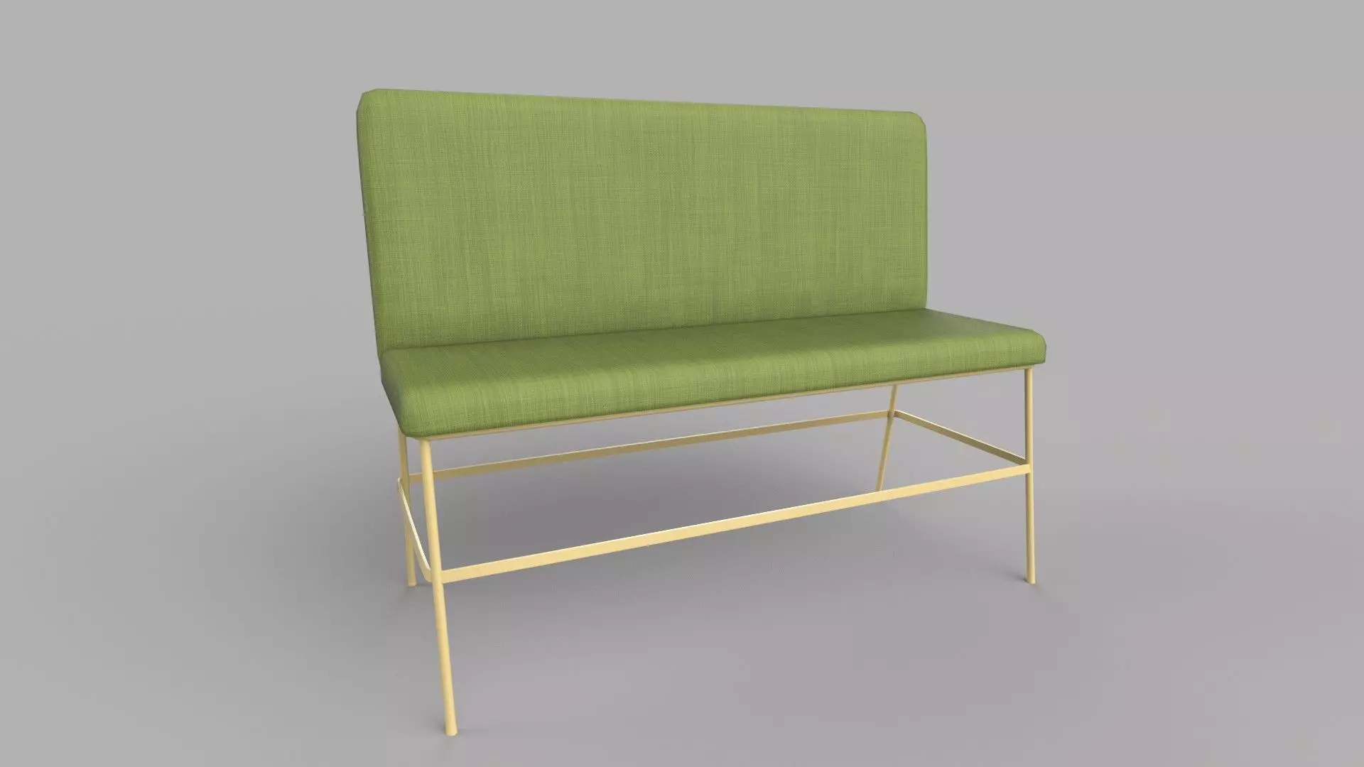 bench upholstered with gold legs 3D model_0