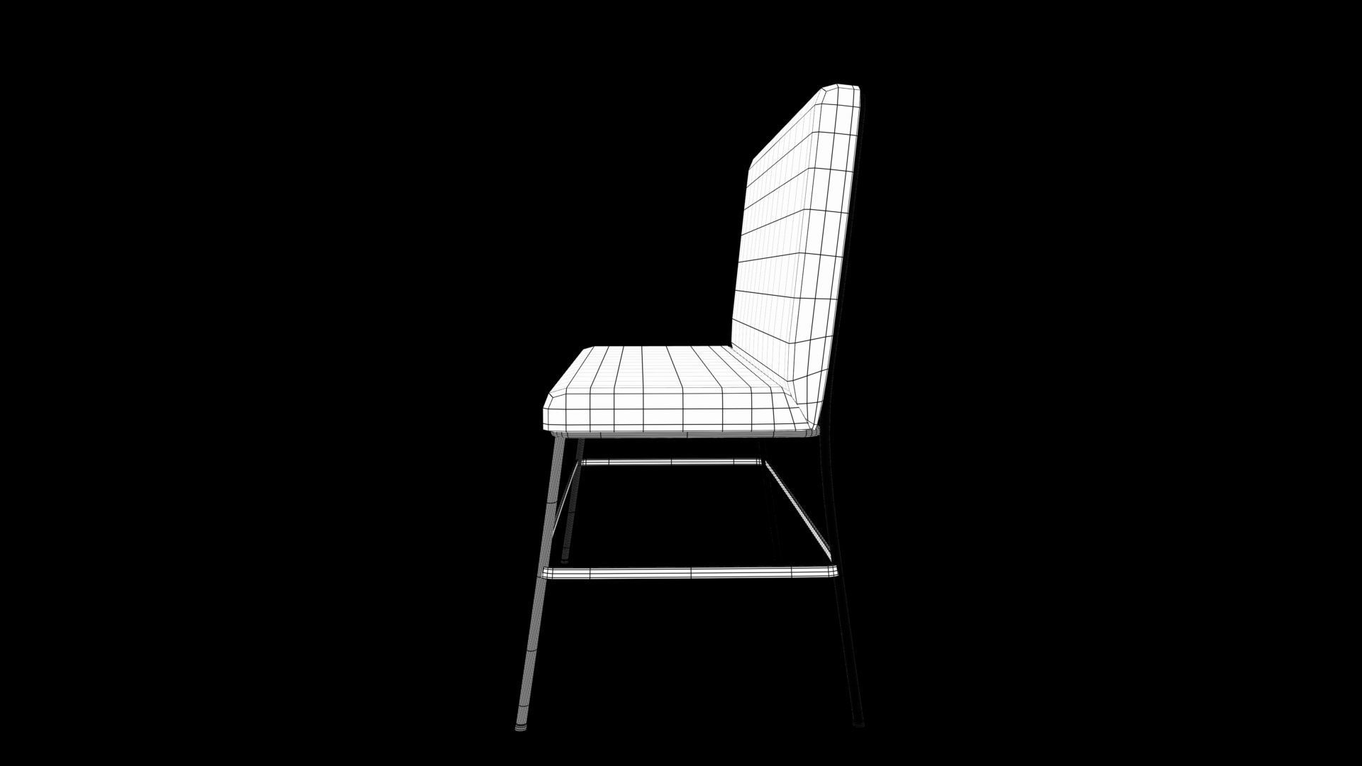 bench upholstered with gold legs 3D model_7