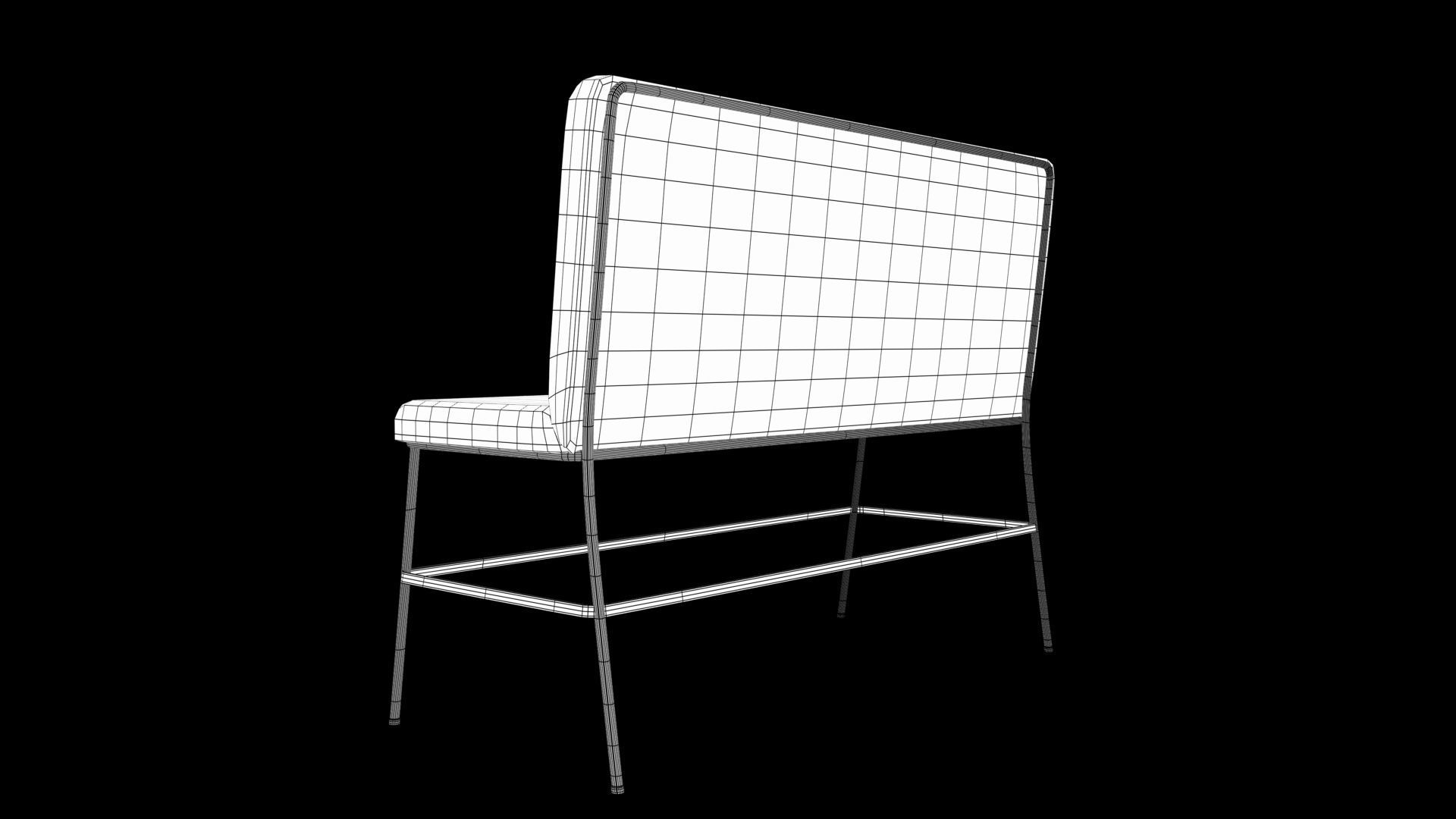 bench upholstered with gold legs 3D model_8