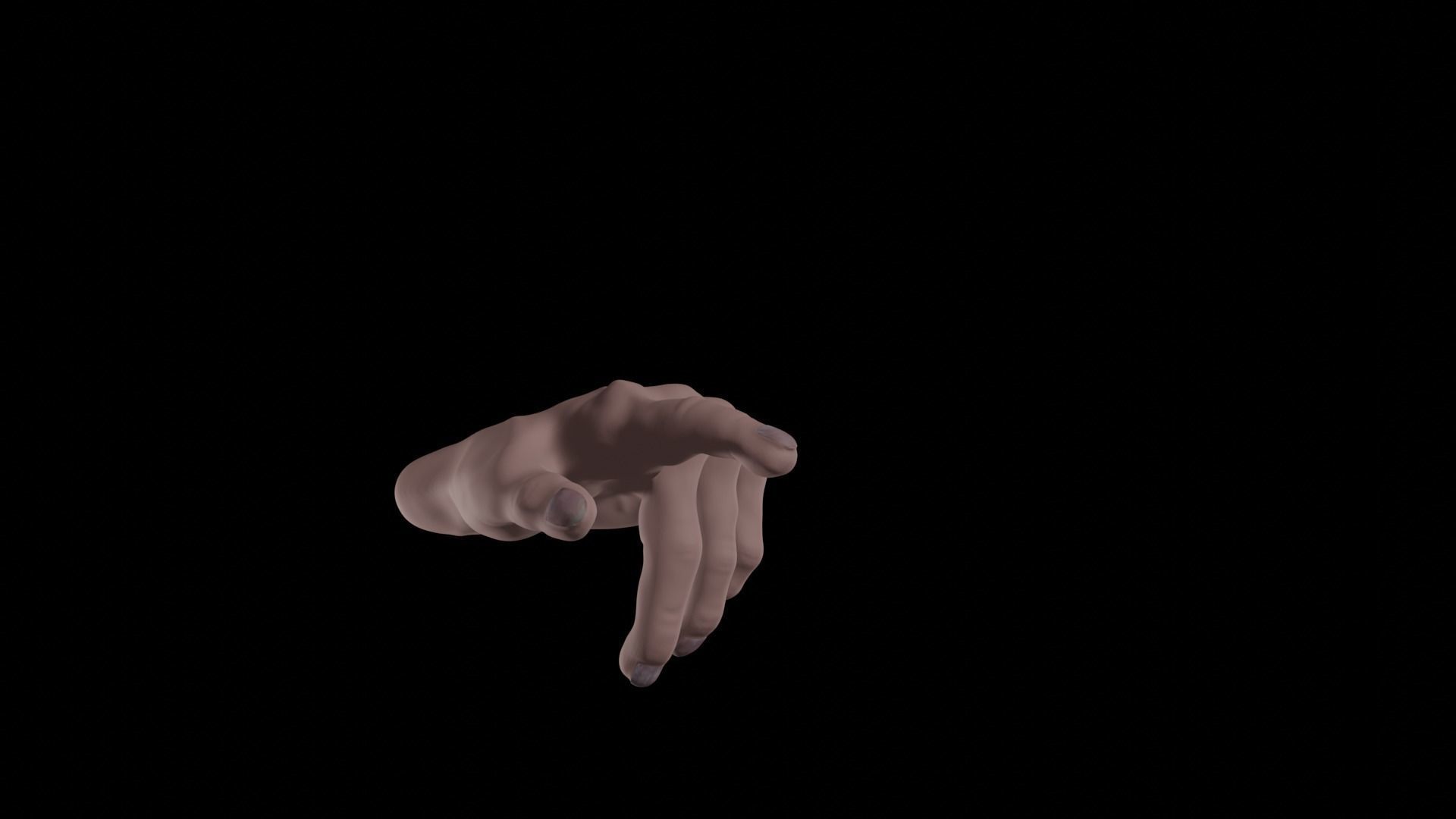 Realistic human hand model Free 3D model_6
