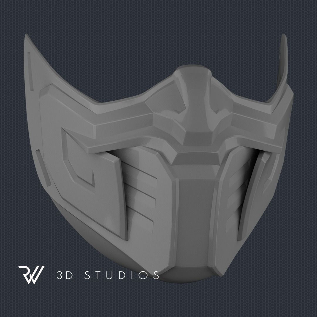 MK11 Sub-Zero Mask V14 - STL File 3D print model_3