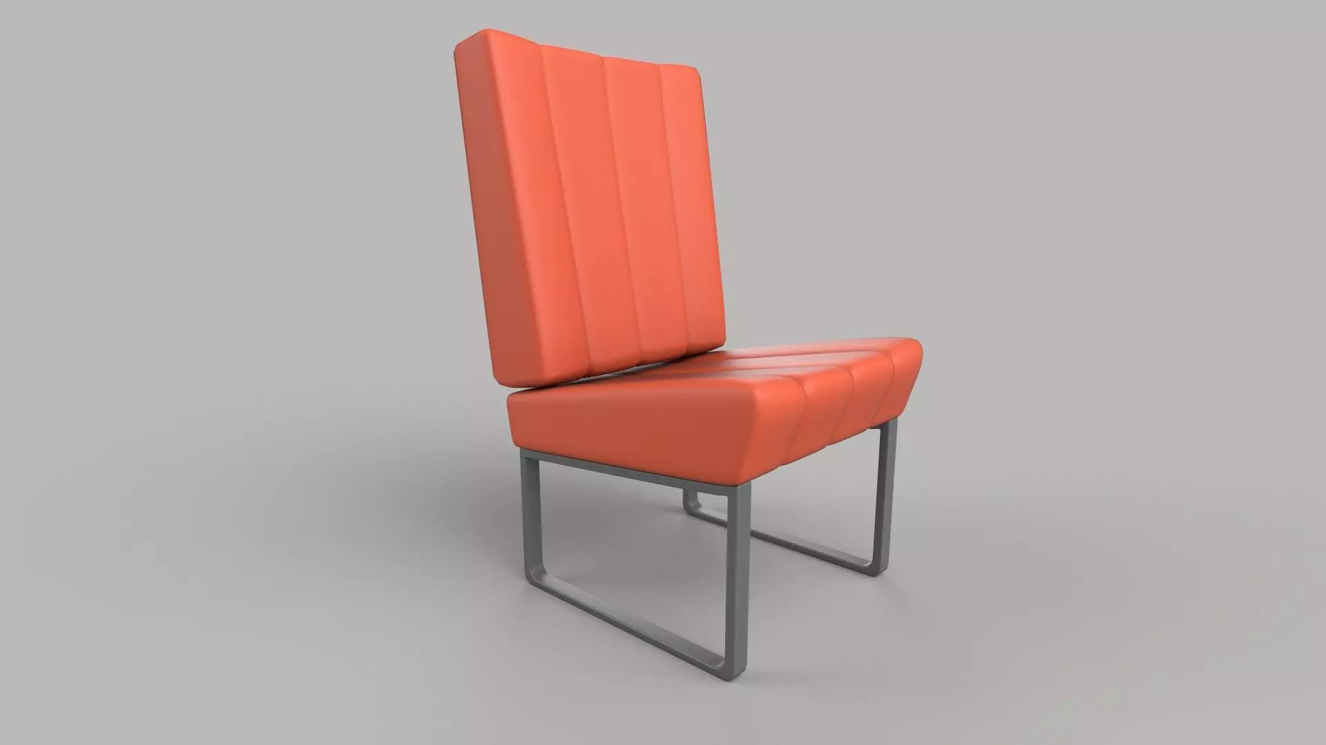 chair orange leather Low-poly 3D model_0